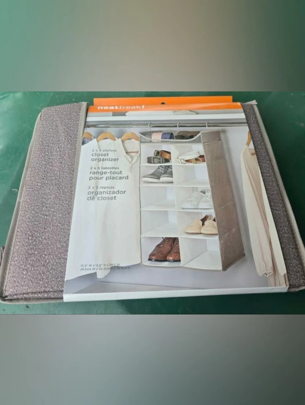Neatfreak! Taupe 8-Shelf Hanging Closet Organizer